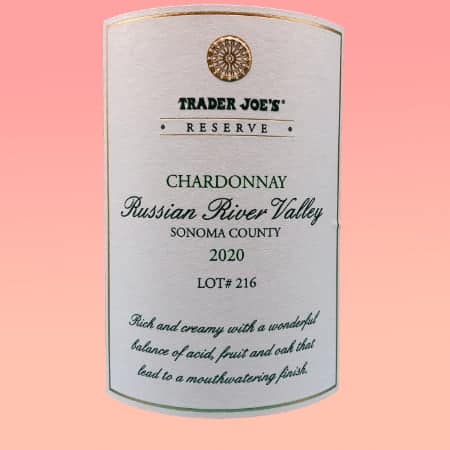 Trader Joe's Reserve Russian River Chardonnay 2020