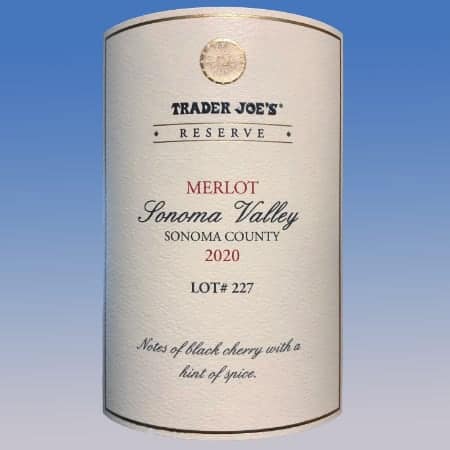 Trader Joe's Reserve Sonoma Valley Merlot 2020