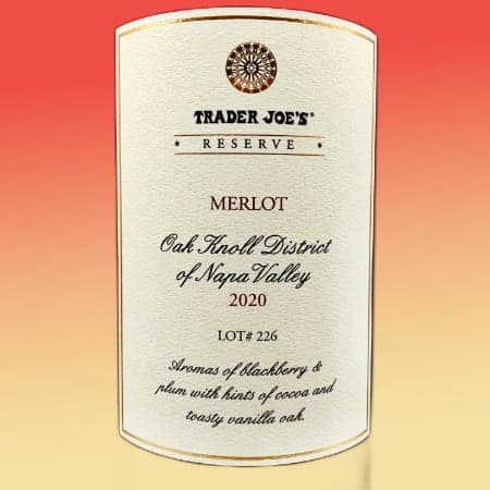Trader Joe's Reserve Oak Knoll Napa Merlot 2020