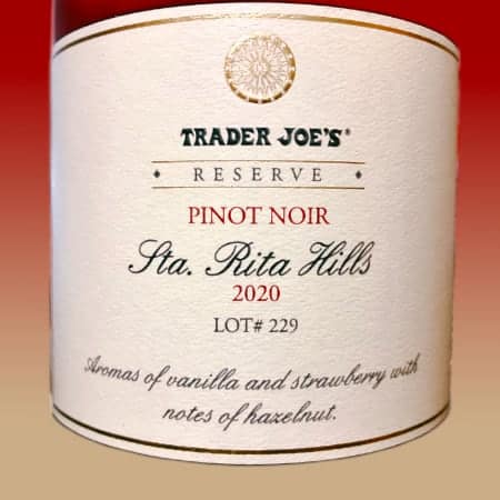 Trader Joe's Reserve Sta. Rita Hills Pinot Noir 2020 Lot 229