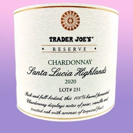 Trader Joe's Reserve Santa Lucia Highlands Chardonnay 2020